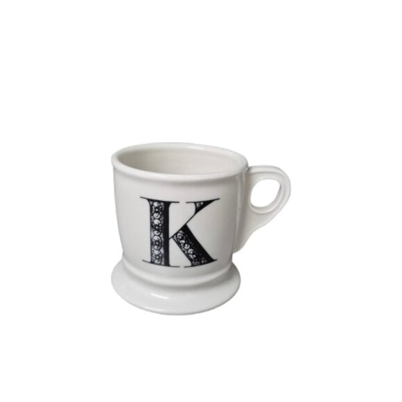 Anthropologie Monogram Mug Cream with Black Letter K - Picture 1 of 6